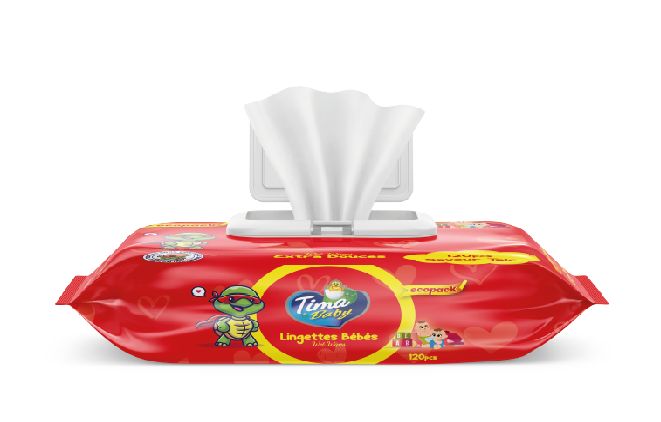 Lingettes Bébé TIMA BABY – 120 pièces